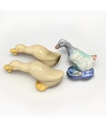 Set Of 3 Mid Century Ceramic Duck Figurines  - $14.84