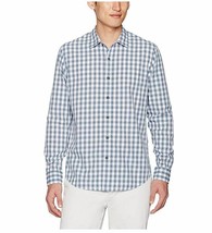 Goodthreads Men&#39;s Standard-Fit Long-Sleeve Gingham Plaid Poplin Shirt Blue/White - £19.94 GBP