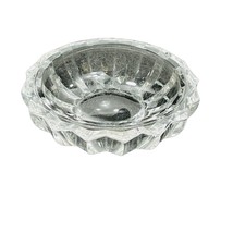 Ashtray Vintage Clear Glass 3” Round Ribbed Design Trinket Dish VTG Retro Decor - $17.81