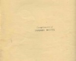 Sahara Motel Italian Restaurant Menu Order by Number  - $14.85