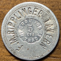 Posey, Illinois IL (Frank) E. Ripplinger Tavern 5¢ A. E. Schmidt Trade Token - $18.65