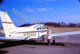 1973 Airport N3689Q Beechcraft Baron Airplane Lake Geneva WI Ektachrome Slide - £3.05 GBP