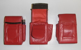 Genuine Leather Hard Cigarette Case - RED - $17.00