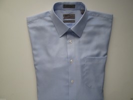 John W. Nordstrom Pointed Plaids Men’s Dress Shirt Skyblue 16 | 36   - £33.03 GBP