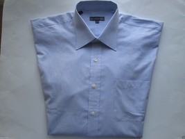 Hart Schaffner Marx French Spread Plaids PinPoint Men Dress Shirt Blue 16.5 | 35 - £21.58 GBP