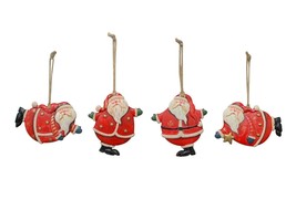 Attraction Design Christmas Holiday Resin Santa Ornaments Set of 4, 4&quot;L x 3&quot;H - £8.97 GBP