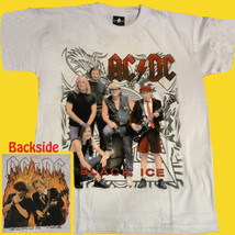 T-SHIRT AC/DC Black Ice HEAVY METAL Angus Young CD WHITE SIZE L - £17.61 GBP