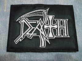 DEATH Leprosy Band Logo SMALL SQUARED Embroidered Patch DEATH METAL - £4.79 GBP