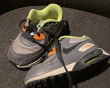 Nike Air Max 90 Kids 705501-002 Grey Orange Yellow Toddlers Size 8c - £22.21 GBP