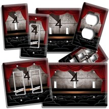TV ROOM HOME MOVIE THEATER BIG SCREEN RED CURTAIN LIGHT SWITCH WALL PLAT... - $223.30 MXN+
