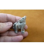 (Y-WOL-34) little gray WOLF coyote wild dog SOAPSTONE stone PERU figurine - $12.62 CAD