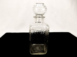 Owens-Illinois Square Glass Decanter, Faceted Pyramid Squares, Vintage 1933 - £15.62 GBP