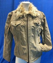 Winlet Ladies Suede Embroidered Jacket, Faux Fur Lining/Collar, Tan, M - £39.51 GBP