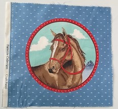 Horse Quilting Craft Sewing Panel 8.75&quot; x 8.75&quot; Cranston Screen Print Vintage - £5.52 GBP