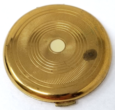 Coty Airspun Brass Compact Concentric Circle Gold Color Vintage - £11.92 GBP