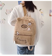 Japanese Style 2022 New Winter Plush Backpack Women   Faux  Kawaii Backpack Prep - £31.15 GBP