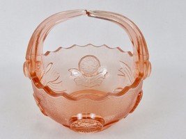 Vintage Pink Glass Basket ~ Arthor Lorch, Imperial Glass Collectible, Circa 1981 - £30.80 GBP