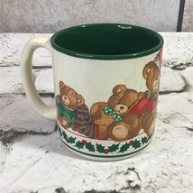 Potpourri Press Vtg 1987 Coffee Mug Christmas Teddy Bears Holly Berries - £12.61 GBP
