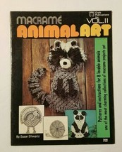 Vintage #7122 Macrame Animal Art Raccon Panda Skunk Lamb Pattern Book NOS MINT  - £9.29 GBP
