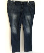 Mossimo Skinny Fit 3 Sandblasted Denim Jeans Plus 16R Dark Wash Stretch ... - £15.47 GBP