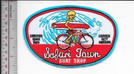 Vintage Surfing Oregon Safari Town Surf Shop Bike Lincoln City, OR Patch - £7.89 GBP