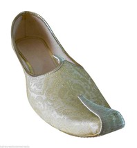 Men Shoes Indian Handmade Wedding Sherwani Loafers Cream Mojaries US 6-10 - £43.14 GBP