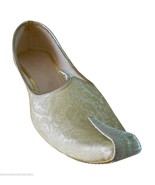 Men Shoes Indian Handmade Wedding Sherwani Loafers Cream Mojaries US 6-10 - £43.45 GBP