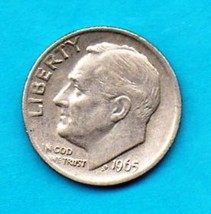1965 Roosevelt Dime -Circulated minimum wear - £0.07 GBP