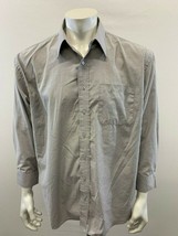 Valdemar Men's Size 17 Gray Wrinkle Resistant Cotton Blend Button Up Dress Shirt - $16.82