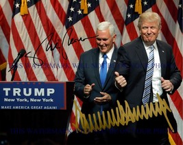 DONALD TRUMP AND MIKE PENCE AUTOGRAPHED 8X10 REPRNT PHOTO PRESIDENTIAL C... - $17.80