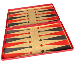 Vintage Cardinal Backgammon Board Game Red &amp; Black MCM *Case Only* - £7.20 GBP