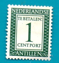 Netherlands Antillies (used postage due stamp) 1952 -1959 Numeral Stamps #1 - £1.55 GBP
