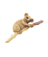 18K GOLD Vintage Brooch Pin 3D Carved Australian Koala Bear On Branch  G... - $1,588.26 CAD