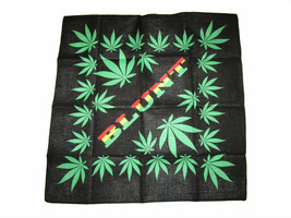 22&quot;X22&quot; Black Blunt Letters Weed Marijuana Hemp Cannibus Chronic Bandana - £10.38 GBP