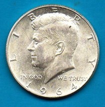 1964 Kennedy Halfdollar (near uncirculated) - Silver - BRILLANT - £19.67 GBP