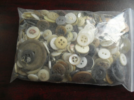 BIG Lot of Early to Mid 1900s Clothes Buttons Various Materials #5 - $18.81