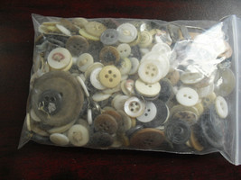 BIG Lot of Early to Mid 1900s Clothes Buttons Various Materials #5 - £14.73 GBP