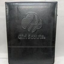 Vintage Girl Scouts Black Vinyl Leeds Travel Notebook Notepad 8&quot; X 10&quot; - £63.41 GBP