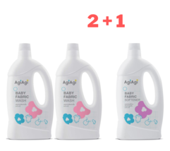 Agiagi Baby Fabric Wash X2 +Softener X1 Kids Clothes Laundry Detergent 7... - £76.37 GBP