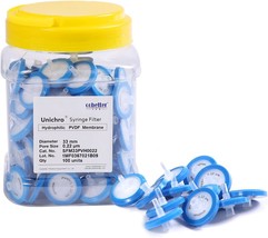 100 Pack Pvdf Syringe Filter Lab Filters 0.45Μm Pore Size 33Mm, Sterile Blue - £38.85 GBP