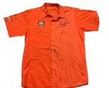 Autographed Harley Davidson by Ray Price Racing Mechanic Button Shirt Sz... - £38.80 GBP
