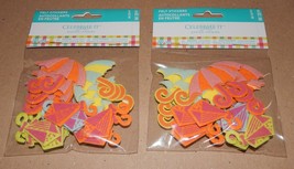 Easter Kids Crafts Felt Stickers 1 1/2&quot; &amp; 1&quot; Size 20pc 2pks Umbrellas/Kites 109K - £3.58 GBP