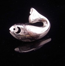 Signed fish brooch / vintage silver whale / starfish nautical gift / Trifari mer - £59.94 GBP