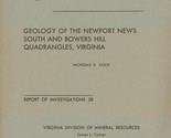 Geology of the Newport News South and Bowers Hill Quadrangles, Virginia - $18.69