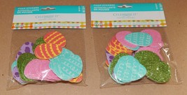 Easter Kids Crafts Felt Stickers 1 1/2&quot; Size 35pc 2pks Easter Eggs Glitter 109L - £5.18 GBP