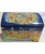 Yair Emanuel Hand Painted Wooden box / trinket /jewelry box signed - $71.25