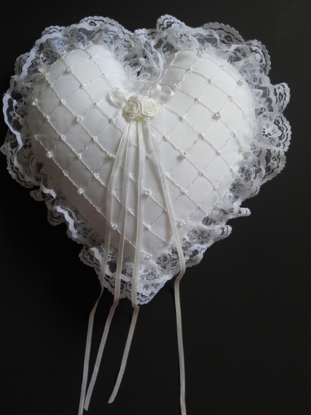 Ring Bearer Pillow White Ring Pillow For Wedding and more... - $4.99