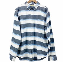 NEW Prince &amp; Fox Mens XL Horizontal Stripe Button Down Shirt  Blue White Preppy - £11.63 GBP