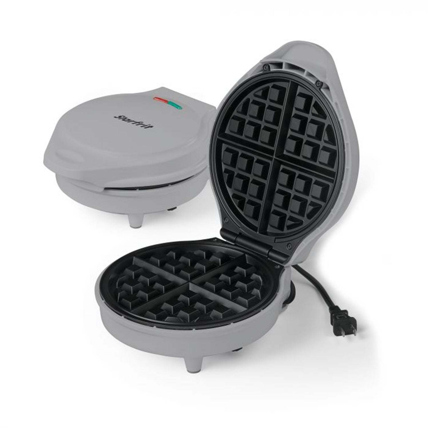 Starfrit Electric Waffle Maker, NonStick Coating, 900 Watts, Grey