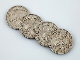 1950 Deutschland 1 Marke Münze Menge (4 Münzen) Alle IN XF Zustand! Km #110 - £41.50 GBP
